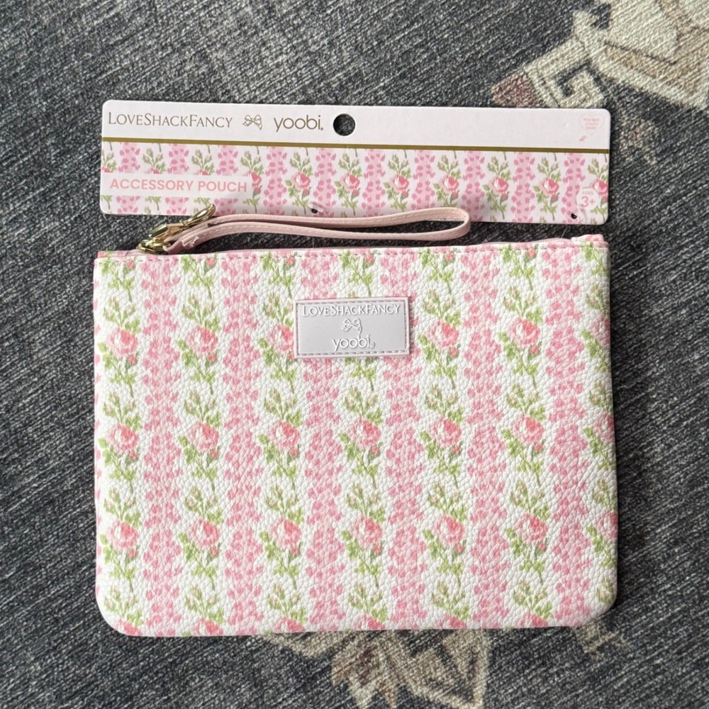 Love Shack Fancy Accessory Pouch Pencil Case Blooming Heirloom Pink Floral NEW